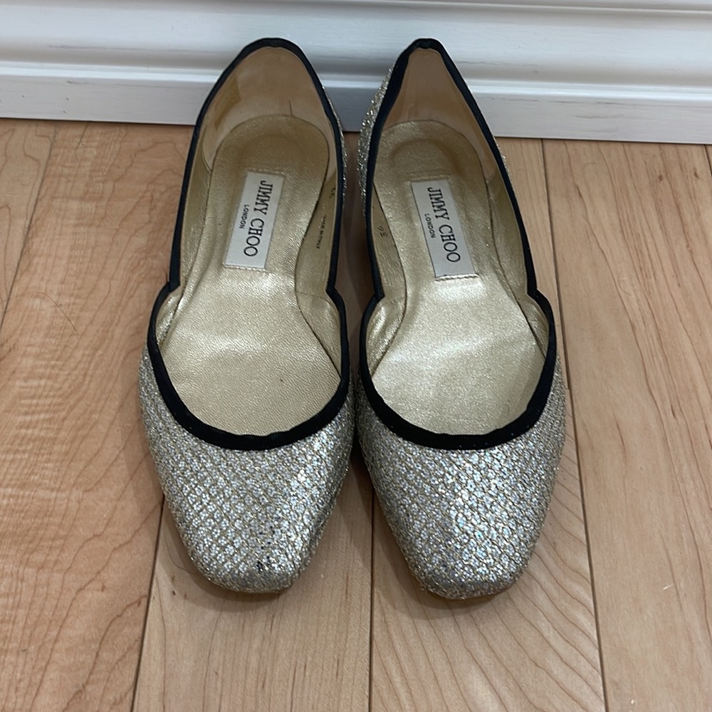 Brand New Jimmy Choo Glitter leather ballet Flats - size 36